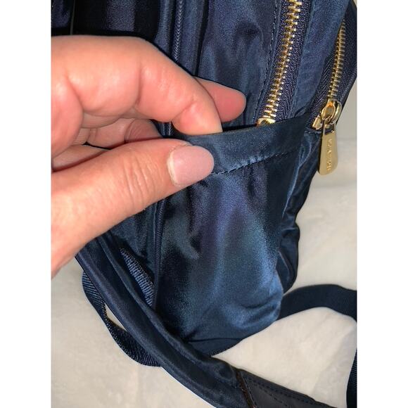 Michael‎ Kors Navy Backpack with Gold Hardware and Logo Plaque - Picture 7 of 14